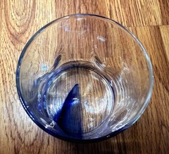 LIBBEY Blue Ribbon Twist Swirl Set Of 4 Double Old Fashioned Glasses w/Indents