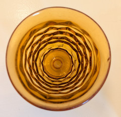 Vintage Indiana Glass Colony Whitehall Cubist Amber Juice Glass Midcentury