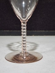 Central Glass Works 1426 Pink Twisted Stem Diamond Optic 7 1/4″ WATER GLASS
