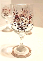Set Of 4 Mini Sherry Wine Shot Glasses Floral Print