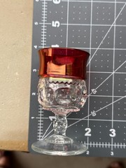 8-PACK LOT Tiffin Kings Crown Thumbprint Ruby Flashed Water Goblet Glass 5 5/8″