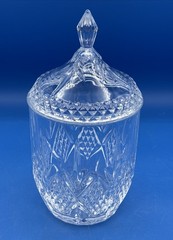 Vintage Mikasa Clear Crystal Biscuit ~Ginger Jar/ Candy Jar With Lid Japan