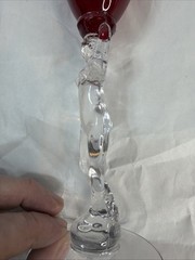 Cambridge Clear Stem Bowl Nude Woman 6 Brandy Glasses Cobalt Blue Ruby Red Green