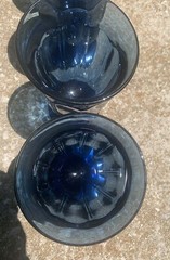 Vintage Set Of 6 Libbey Duratuff Dusky Blue Ice Tea Wine Glasses Goblets