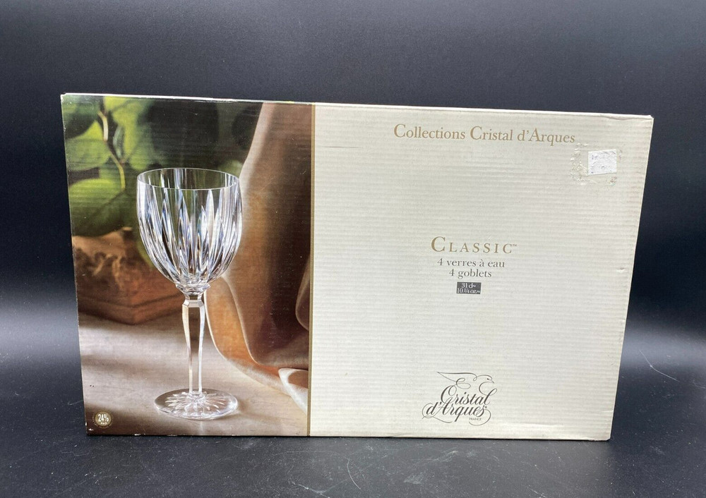 CRISTAL d’ARQUES COLLECTIONS Set of 4 Classic Goblets NEW Crystal (12 Available)
