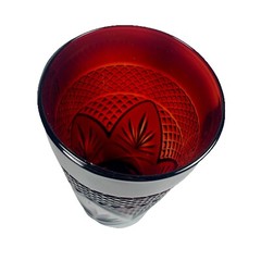 Cristal D’Arques Durand Luminarc Ruby Red Glass Tumbler France 6.25” X 3” EUC
