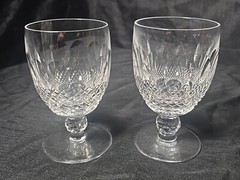 Pair Of Waterford Crystal Colleen Short Stem Water Goblets 5.25″ Tall 8 oz