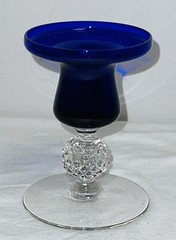 Morgantown GOLF BALL RITZ BLUE 4″ FLAT TOP CANDLESTICK CANDLE HOLDER