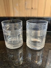 Ralph Lauren Glen Plaid Whiskey Glasses Two-Piece Set