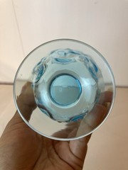 Single Bryce El Rancho Cerulean blue water goblet Seneca Dirftwood glass