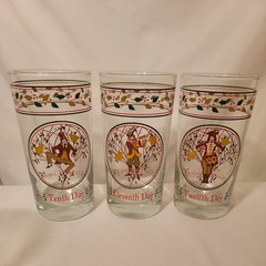 ALL 12 Days of Christmas Glasses Vintage Anchor Hocking Holiday Granny Set