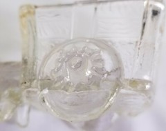 Jeanette Glass Horse Donkey 1950 Western Cart Toothpick Holder Clear Candy Dish