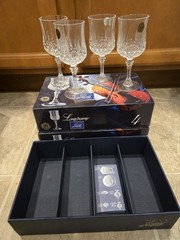 12 cristal d’arques longchamp crystal wine glasses