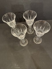 Bohemia Crystal Set Of 4 Cordial Glasses Marquis Pattern 6” T By 2.5” W