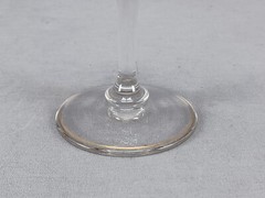 Theresienthal / Myers Neffe Hand Enameled Yellow Lily Flower & Gold Wine Glass A