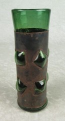 Felipe Derflingher Caged Imprisoned Green Drinking Glass 7-3/8 in Tall MCM