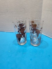 Libbey Hunting Tumbler 4 Drinking Glasses Canada Geese 5.5″ Tall VTG Mid centu