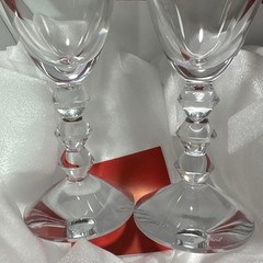 Baccarat Vega Beautiful Wine Glasse Crystal Set Of 2 With Original Box Mint