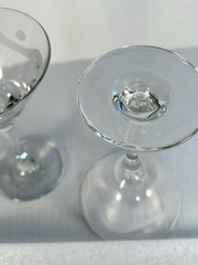 Mid Century Classic Swanky Wavy Line Polka Dots Vintage Martini Glass Barware