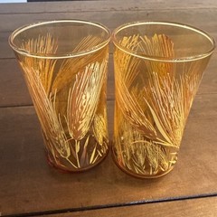 (2) LIBBEY Golden Wheat Harvest Beverage Glasses Tumblers Wheat Pattern