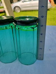 Set of 4 Vintage Mid-Century Anchor Hocking Essex Green 12 oz Glass Tumblers