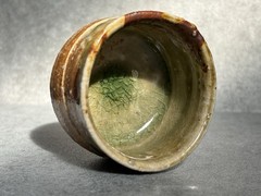 Hakudo Kiln Shigaraki Ware Guinomi Sake Cup Handmade Japanese Pottery