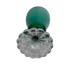 Set Of 4 Vintage Anchor Hocking Emerald Pedestal Glasses On Beaded Base. 7” Tall