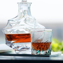 Hand Cut To Clear Whiskey Glasses Edo Kiriko Crystal Glass Tumbler Green 9oz