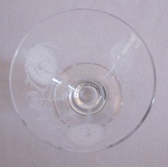 Juice Glass Goblet Vintage Tiffin Crystal Classic Nude Nymph Shawl Dancer 3 5/8″