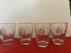 Vintage Libbey Rx/Pharmacy/Apothecary Glasses Set Of 4 and Sugar bowl with lid