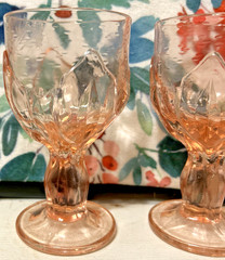 Franciscan Cabaret Pink Wine Glasses 5-1/2” Set of 3 Blush Rosé Stemware