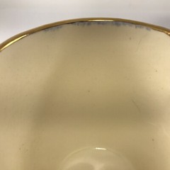 Holland Mold Blue Ceramic Cups Gold Trim and Polka Dots (6) 3.25″ H Hobby Piece