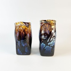 Andy Rock (Plymouth, MN) Artist 2015 Iridescent Hand Blown Drinking Glasses