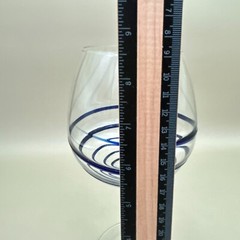 Cobalt Swirl Long Stem Red or White Wine Glass 8.5 in