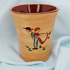 Vtg Pennsbury Pottery – Amish Children Playing – Tumbler/Drinking Cup – Rare