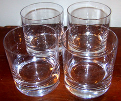 4 Lovely Etch Signed Schott Zweisel Old Fashioned Crystal Tumblers
