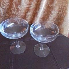 Set Of 2 Princess House Heritage Crystal Etched Wine Champagne Martini Glasses