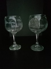 Set of 2 Libbey Rock Sharpe CHIVALRY CLEAR Wine Hock Glass 6 3/4″ Tall