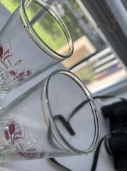 Vintage Cerve Pink Iris Glasses Set 4 Made in Italy SEE ALL PICTURES DETAILS mb