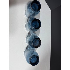 Pfaltzgraff Yorktowne Blue Glassware Set of 4 Juice Water Tumblers Floral USA