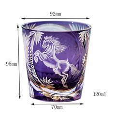 High-end Gifts Purple Crystal Whisky Glass Edo Kiriko Glass with Gift Box 320ml