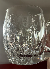 Vintage Rogaska Gallia Crystal Beer Mug Stein Large 20 Oz Yugoslavia 5”