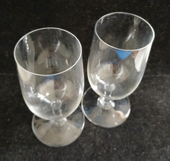 Baccarat Clear France Crystal Glasses Set Of Two 5.5″H Marked