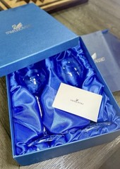 Swarovski Crystal Wine Glasses Set of 2 Elegant Stem Crystal Base Original Box