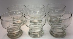 6 MCM Clear Double Pedestal Old Fashioned Juice Glasses Cocktail 3.5” Heavy Base