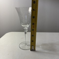 3 Vintage Danube Floral Leaf Wine Glasses