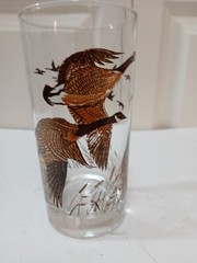 New Vtg Set Of 4 Libbey Canadian Geese In Flight High Ball Glass 12 Oz