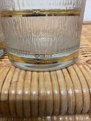 Vintage Mt. RUSHMORE Low Ball Bar Glasses by Culver Glassware 22k Gold USA