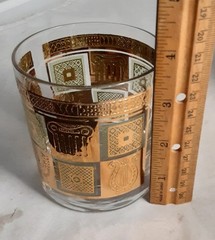 4-Georges Briard Signed 22K Golden Celeste Low Ball Rocks Glasses EXCELLENT