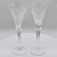 Vintage Waterford Millennium Collection Happiness SFL3 Pair Of Toasting Flutes